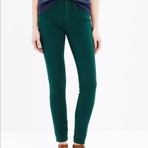 Madewell Forest/Emerald Green Skinny Jeans.